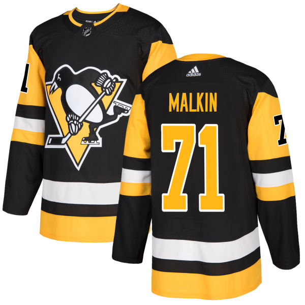 Adidas Penguins #71 Evgeni Malkin Black Home Authentic Stitched NHL Jersey - Click Image to Close